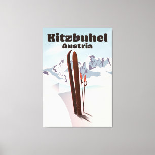 Impressão Em Tela kitzbuhel poster de esqui austríaco