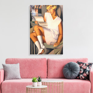 Impressão Em Tela Kizette en Rose Tamara de Lempicka