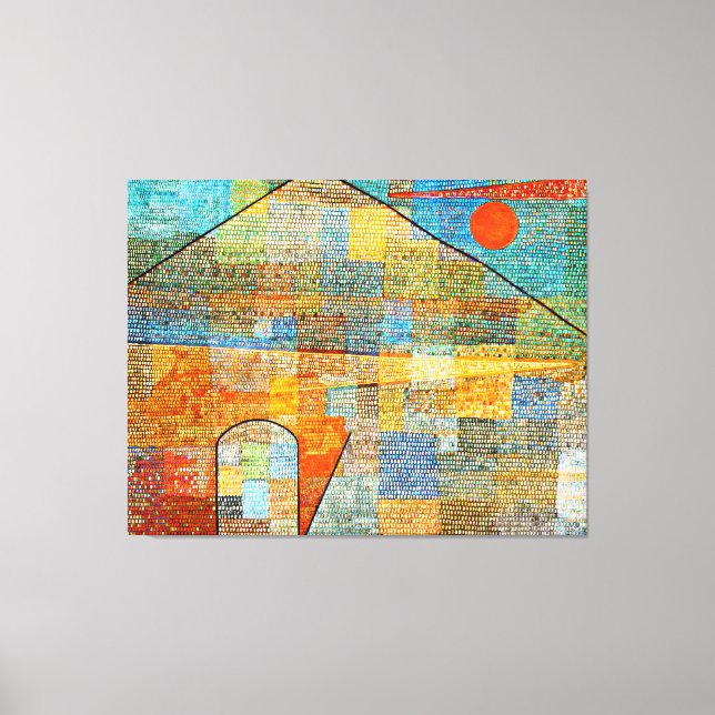 Impressão Em Tela Klee - Ad Parnassus, famosa pintura de abstrato, (Frente)