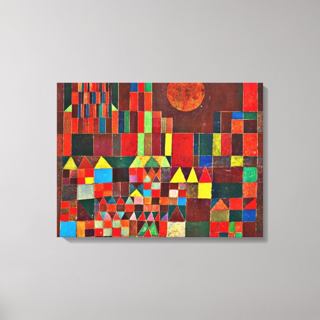 Impressão Em Tela Klee - Castelo e Sol (Frente)