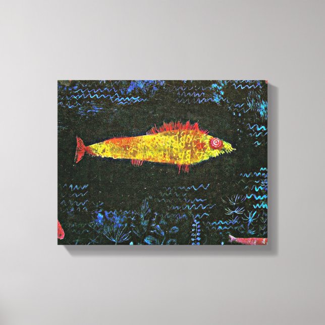 Impressão Em Tela Klee - Os Peixes Goldfish, famosa pintura, (Frente)