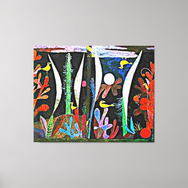 Impressão Em Tela Klee - Paisagem com Aves Amarelas (Frente)