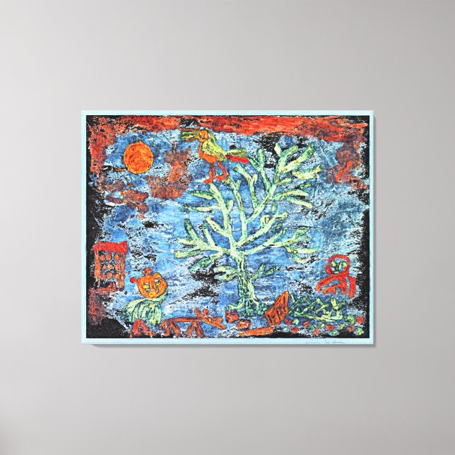 Impressão Em Tela Klee - Paisagem com Poplars, (Frente)