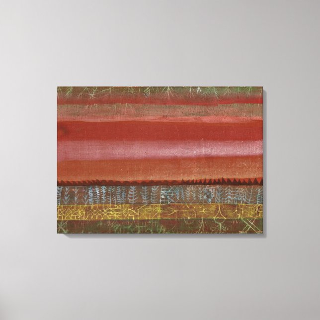 Impressão Em Tela Klee - Paisagem plana, abstrato (Frente)