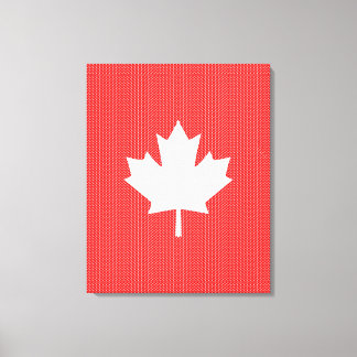 Impressão Em Tela Knit Style Maple Leaf Knitting Motif