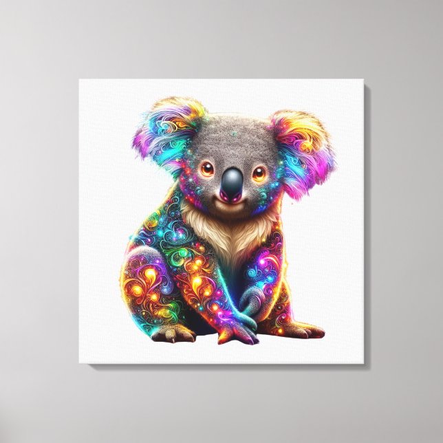Impressão Em Tela "Koala - Arte Radiante da Vida Selvagem" (Frente)
