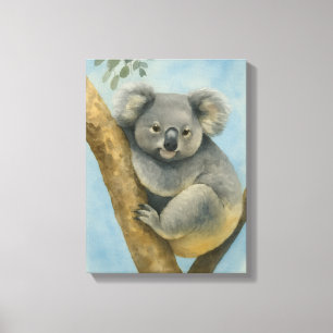 Impressão Em Tela Koala Calm - Watercolor Willife