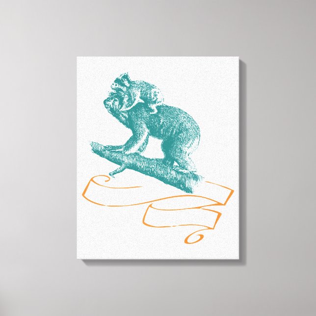 Impressão Em Tela Koala Com Bebê (Frente)