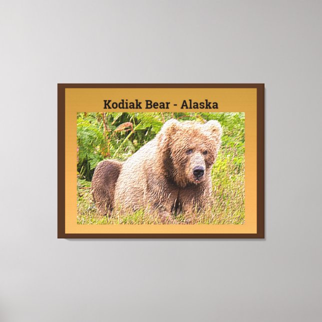 Impressão Em Tela Kodiak Bear - Alasca (Frente)