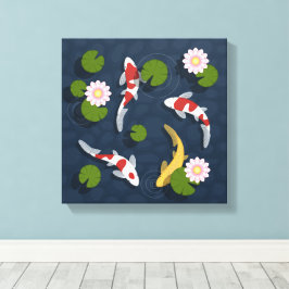 Impressão Em Tela Koi Fish Pond Japonês