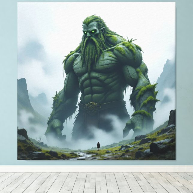 Impressão Em Tela „Kraft der Erde – Der uralte Steingigant“ (Insitu(piso de madeira))