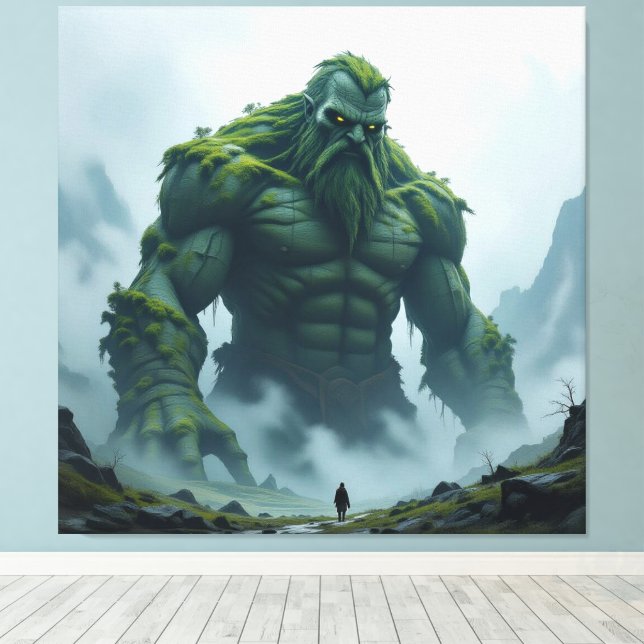 Impressão Em Tela „Kraft der Erde – Der uralte Steingigant“ (Insitu(piso de madeira))