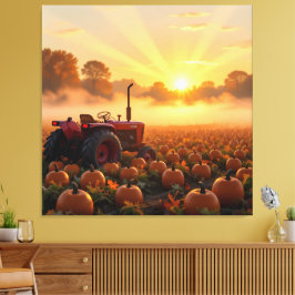 Impressão Em Tela Kraft der Ernte – Traktor im Kürbisland