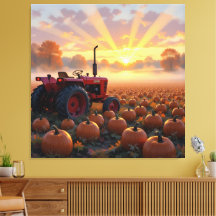 Kraft der Ernte – Traktor im Kürbisland