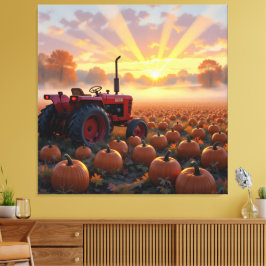 Impressão Em Tela Kraft der Ernte – Traktor im Kürbisland