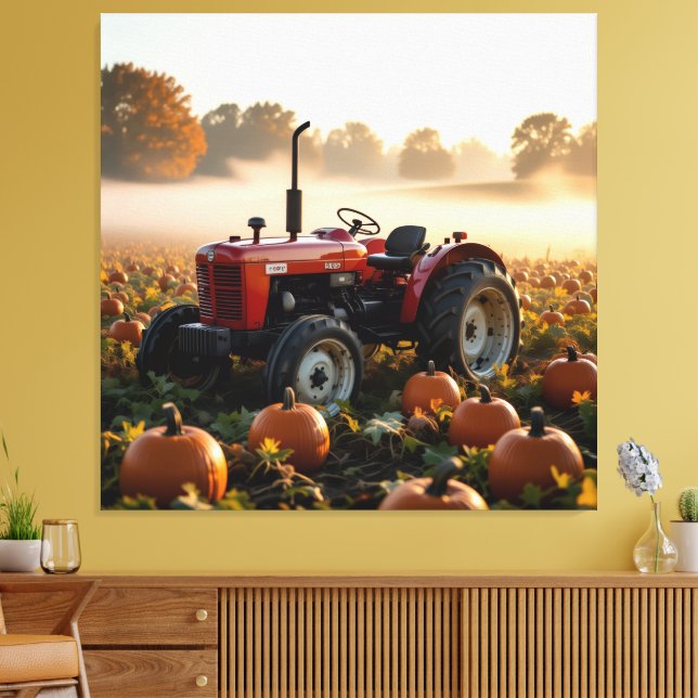 Impressão Em Tela Kraft der Ernte – Traktor im Kürbisland (Insitu(Sala de estar))