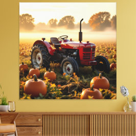 Impressão Em Tela Kraft der Ernte – Traktor im Kürbisland