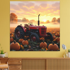 Impressão Em Tela Kraft der Ernte – Traktor im Kürbisland