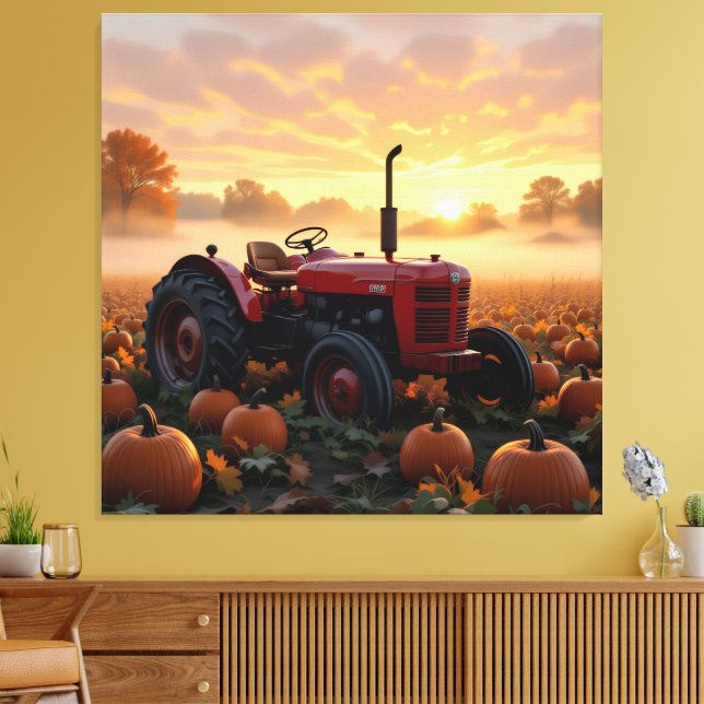 Impressão Em Tela Kraft der Ernte – Traktor im Kürbisland (Insitu(Sala de estar))