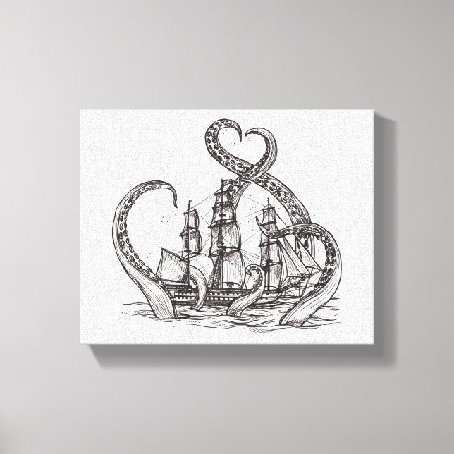 Impressão Em Tela Kraken Wall Art | Arte Kraken | Impressão de tela (Frente)