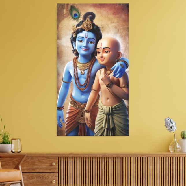 Impressão Em Tela Krishna e Sudama: O lance da amizade (Insitu(Sala de estar))
