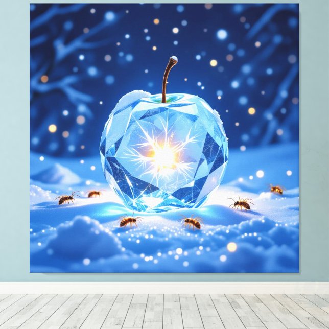 Impressão Em Tela „Kristallapfel im Glühwürmchenwinter“ (Insitu(piso de madeira))