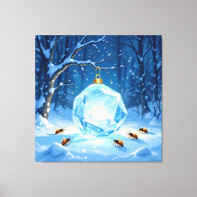 Impressão Em Tela „Kristallapfel im Glühwürmchenwinter“ (Frente)