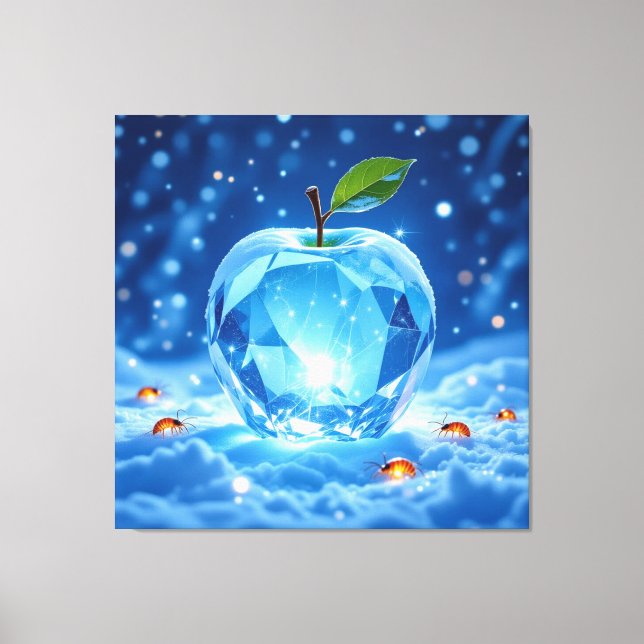 Impressão Em Tela „Kristallapfel im Glühwürmchenwinter“ (Frente)