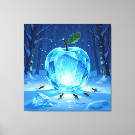 Impressão Em Tela „Kristallapfel im Glühwürmchenwinter“