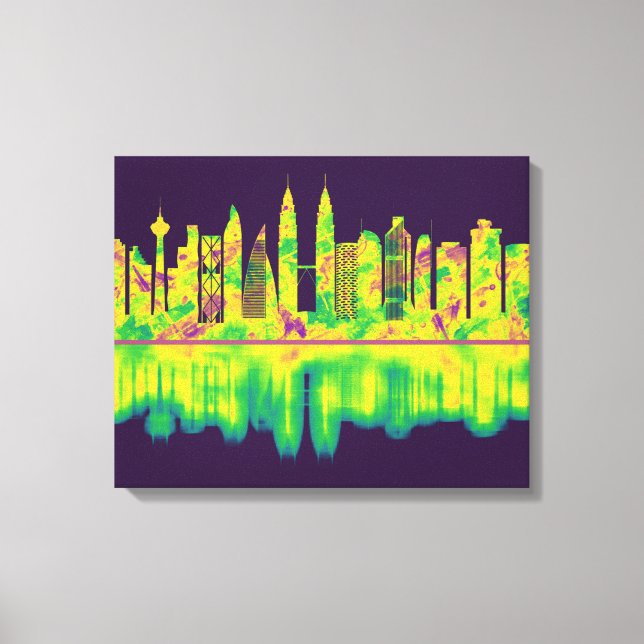 Impressão Em Tela Kuala Lumpur Malásia Skyline (Frente)