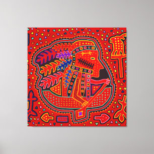 Impressão Em Tela Kuna Indian Man in Canoe