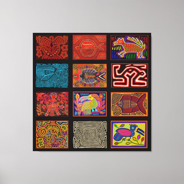 Impressão Em Tela Kuna Indian Mola Collage (Frente)