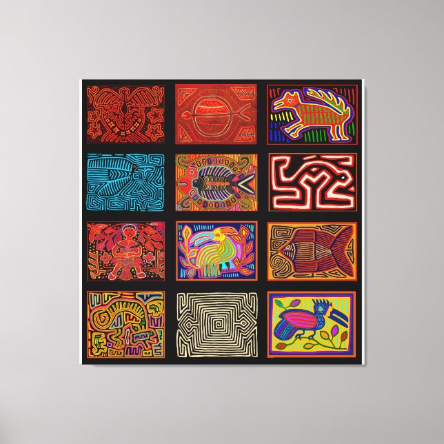 Impressão Em Tela Kuna Indian Mola Collage (Frente)