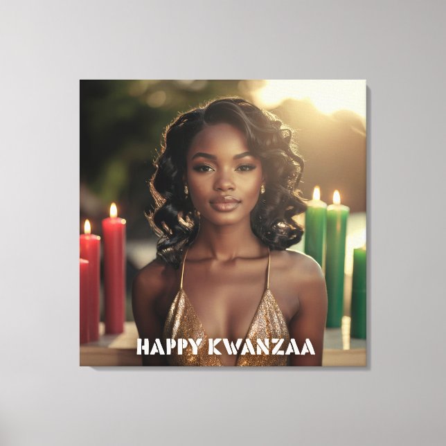 IMPRESSÃO EM TELA KWANZAA - FELIZ KWANZAA -  (Frente)