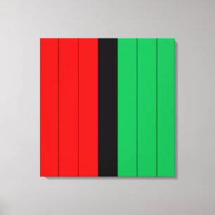 Impressão Em Tela Kwanzaa Red Black Green Kinara Padrão Striped