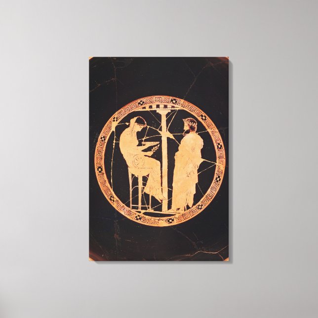 Impressão Em Tela Kylix de figura vermelha ateniense representando A (Frente)