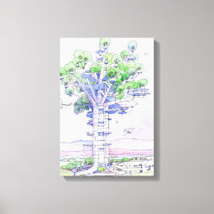Impressão Em Tela La citta' albero