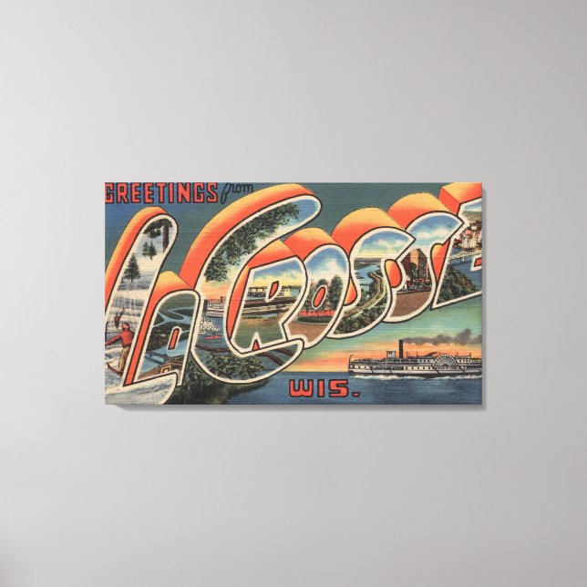 Impressão Em Tela La Crosse, Wisconsin - Grandes Cenas de Letra (Frente)