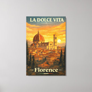 Impressão Em Tela La Dolce Vita Florença Cartaz de Viagem Vintage