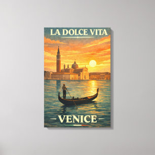 Impressão Em Tela La Dolce Vita Veneza Viagens Antigas
