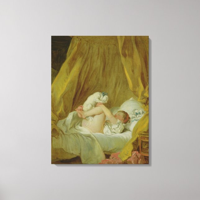 Impressão Em Tela 'La Gimblette', Girl with a Dog, c.1770 (óleo em c (Frente)