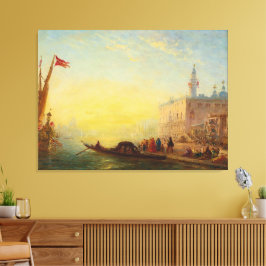 Impressão Em Tela La Gondole, Quai Des Esclavons - Félix Ziem