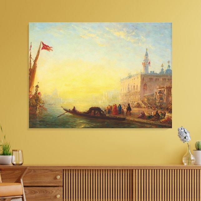Impressão Em Tela La Gondole, Quai Des Esclavons - Félix Ziem (Insitu(Sala de estar))