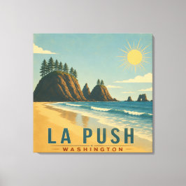 Impressão Em Tela La Push, Baby! Arte de Poster de Viagem Costeira V