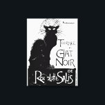 Impressão Em Tela La tournée du Chat Noir<br><div class="desc">Um impressão pop de arte preto e branco do icônico poster de arte de 1896 pelo nascer suíço Art Nouveau,  pintor teófilo Steinlen. "Chat Noir" é francês para "black cat".</div>