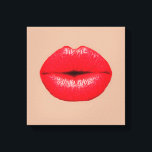 Impressão Em Tela Lábios de café beijam pop<br><div class="desc">Uma imagem de pop Art de lábios vermelhos brilhantes vomitando-se por um beijo contra um fundo cor de café. Esta design inspira-se na arte pop,  na arte moderna,  na arte gráfica,  na cultura do hipster e é certamente uma obra de arte em sua casa</div>