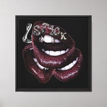 Lábios de pop Art com Grillz e Texto 3D