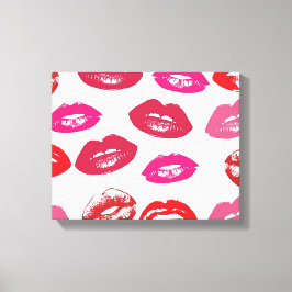 Impressão Em Tela Lábios-Kissable (Lábios-Kissing, Lábio Vermelho e