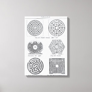 Impressão Em Tela Labirintos, c.1900 (gravura) (foto de b/w)