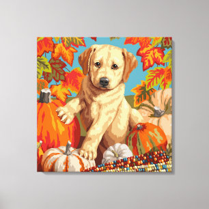 Impressão Em Tela Labrador Cujo Retriever Puppy Colheita de outono